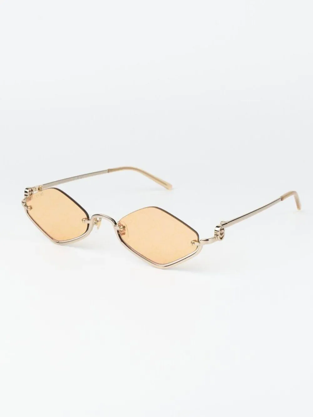 Gucci Men Sunglasses Gold Mirror GG Pattern Cat Eye GG1604S 004 NEW AUTHENTIC